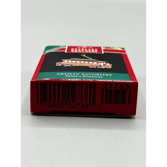 1990 Miniature Hallmalk Keepsake Ornament SANTA'S STREETCAR Artists Favorites - Picture 5 of 5